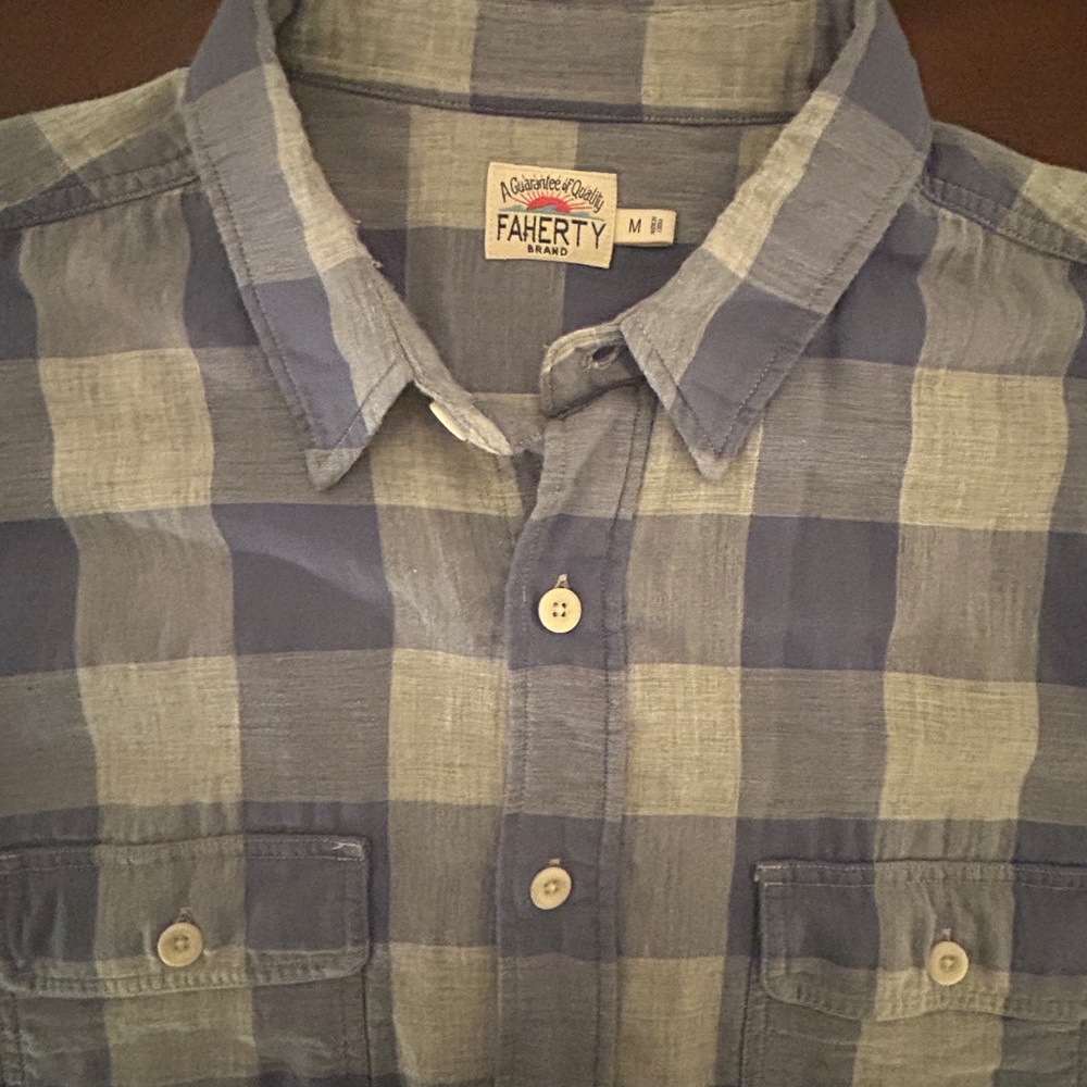 Faherty Checkered Casual Button-Down Long Sleeve … - image 3
